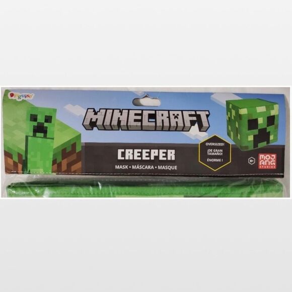 New Minecraft Halloween Costume Creeper Mojang Headpiece Green Mask NWT - Picture 7 of 15